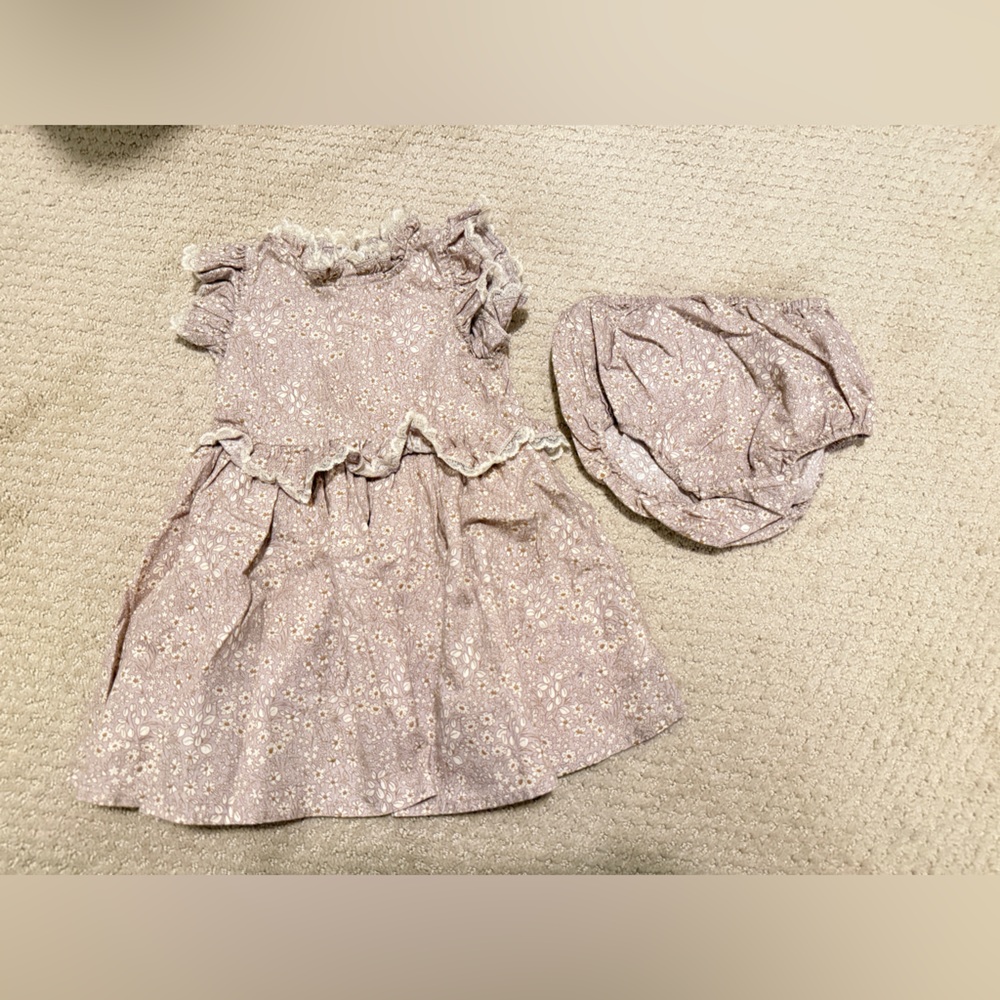 Noralee Floral Lace Baby Dress and diaper cover